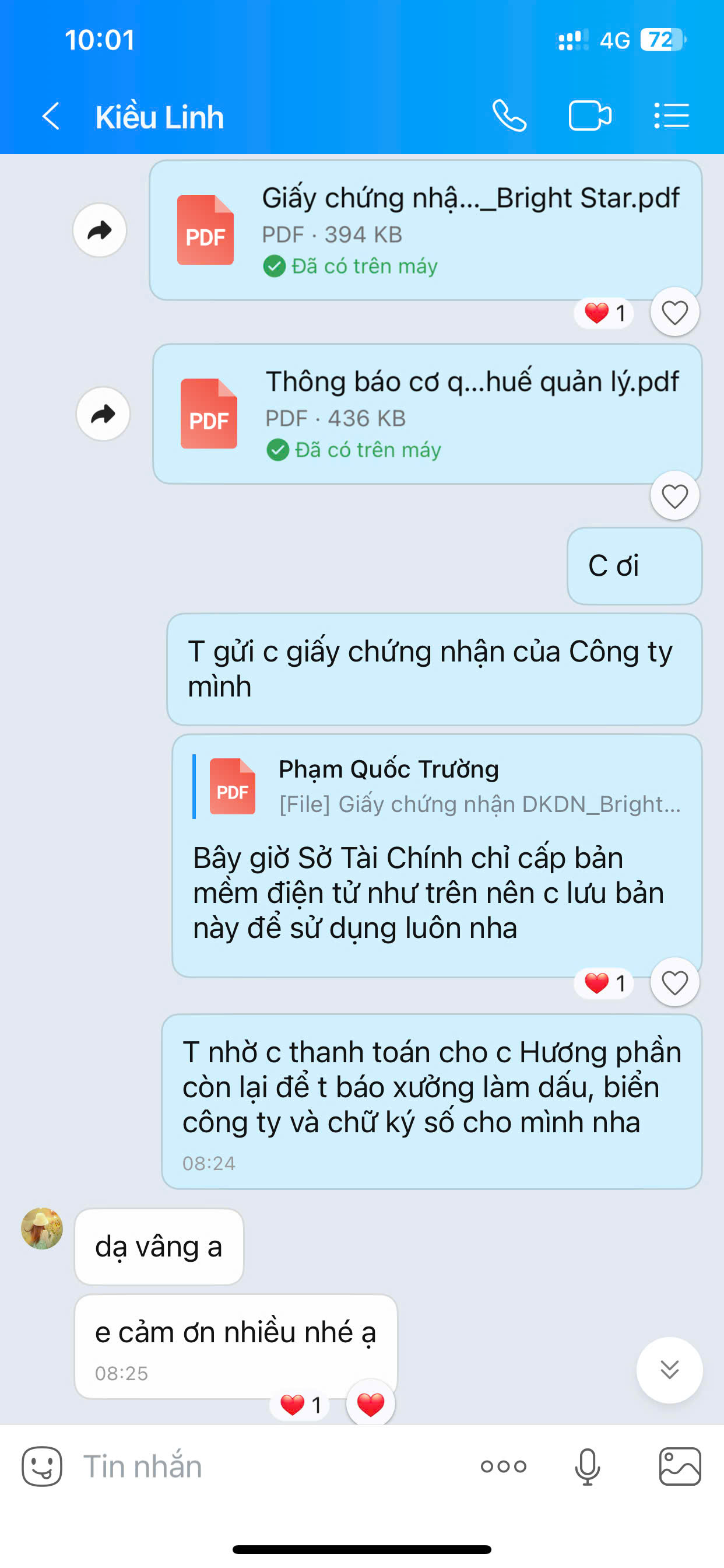 Bằng chứng phản hồi khách hàng 6